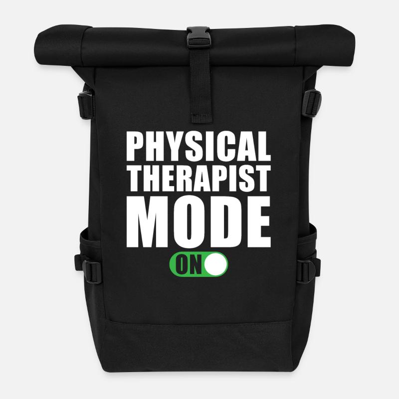 Physiotherapeuten Modus An - Rolltop Rucksack - Schwarz