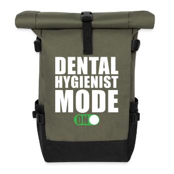 Dental Hygienist Mode An - Roll Top Backpack - olive/black - Front