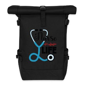 Krankenschwester Leben - Rolltop Rucksack - Schwarz - Vorne