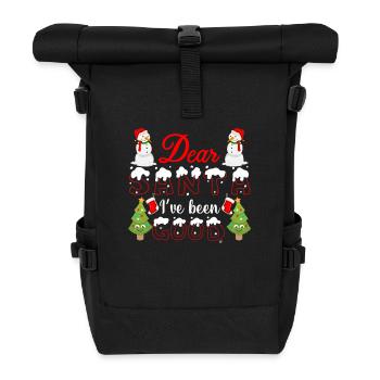LIEBER WEIHNACHTSMANN, ICH WAR BRAV Weihnachtszeit - Rolltop Rucksack - Schwarz - Vorne