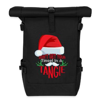Don't get your tinsel into a tangle - Roll Top Backpack - black - Front