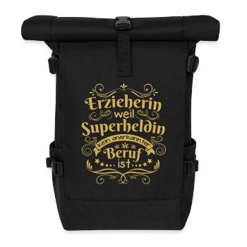 Erzieherin geschenkideen - Rolltop Rucksack - Schwarz - Vorne
