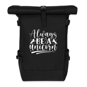 Sei immer ein Einhorn Unicorn - Rolltop Rucksack - Schwarz - Vorne
