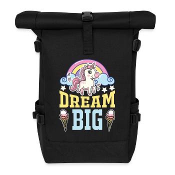 Einhorn Dream Big UNICORN - Roll Top Backpack - black - Front