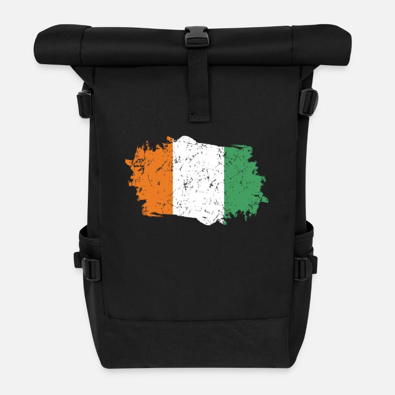Drapeau de la Côte d’Ivoire - Sac à dos roll top - noir