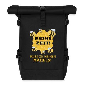 Imker Lustiger Spruch - Rolltop Rucksack - Schwarz - Vorne