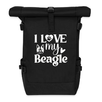 Ich liebe meinen Beagle - Rolltop Rucksack - Schwarz - Vorne