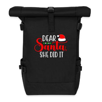Lustiges Lieber Weihnachtsmann sie war's Christmas - Rolltop Rucksack - Schwarz - Vorne