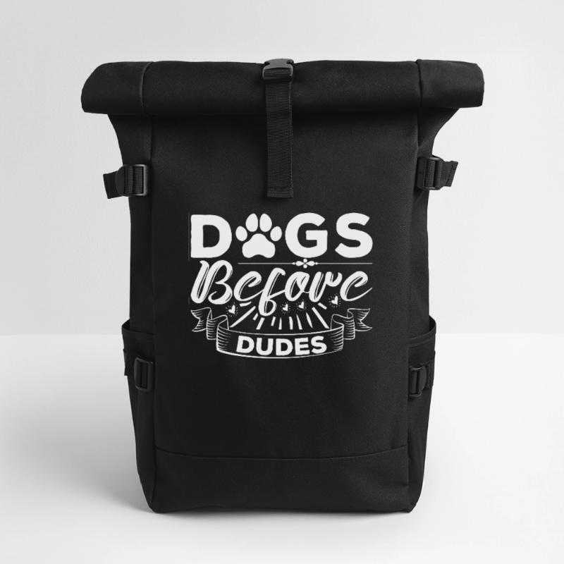 Chiens devant les gars Sac à dos roll top