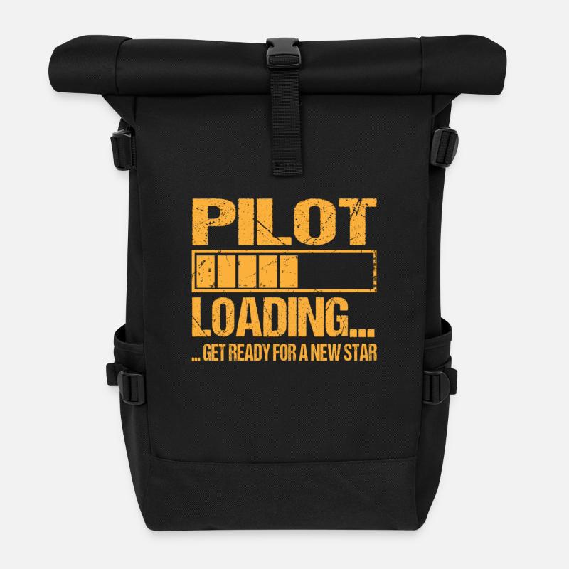 Pilot loading Pilot Ausbildung - Rolltop Rucksack - Schwarz