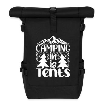 Camping Camper Nature dicton drôle - Sac à dos roll top - noir - Devant