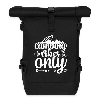 Camping Vibes Holidays - Roll Top Backpack - black - Front