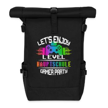 Level HAUPTSCHULE keep calm and game on - Rolltop Rucksack - Schwarz - Vorne