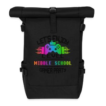 Level MIDDLE SCHOOL keep calm and game on - Roll Top Backpack - black - Front