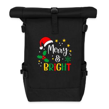 Joyeux et lumineux Noël - Sac à dos roll top - noir - Devant