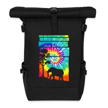 Afrique Safari Éléphant - Sac à dos roll top - noir - Devant