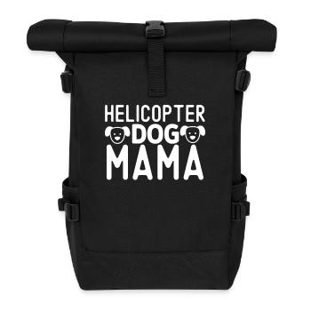 Helicopter Dog Mom - Roll Top Backpack - black - Front