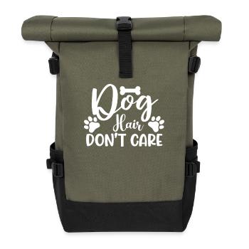 Hunde, weil Menschen scheiße sind - Rolltop Rucksack - Olive/Schwarz - Vorne