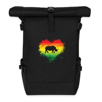 Rhino Population Continent Africa Map - Roll Top Backpack - black - Front