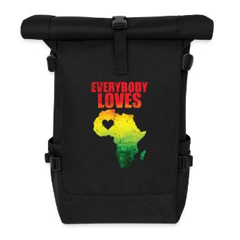 Everybody Loves Kontinent Afrika Karte - Rolltop Rucksack - Schwarz - Vorne