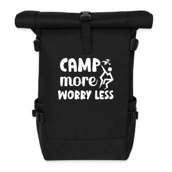 Vacances amoureux de la nature Camping dicton amusant - Sac à dos roll top - noir - Devant