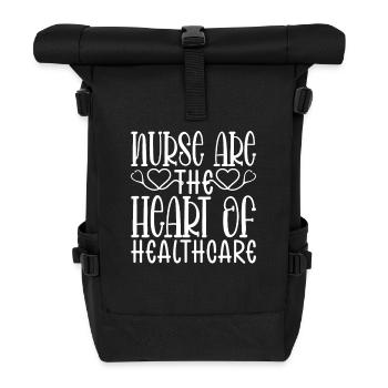 Krankenschwester Herz des Gesundheitswesens - Rolltop Rucksack - Schwarz - Vorne