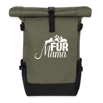 Maman de fourrure - Sac à dos roll top - olive/noir - Devant