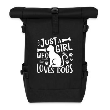 JUSTE UNE FILLE QUI AIME LES CHIENS - Sac à dos roll top - noir - Devant