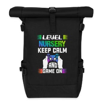 Level NURSERY keep calm and game on - Rolltop Rucksack - Schwarz - Vorne