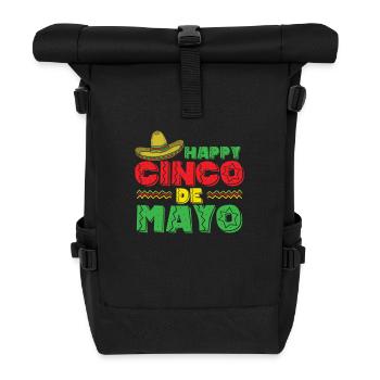Happy Cinco de Mayo Feiertag Mexiko Amerika - Rolltop Rucksack - Schwarz - Vorne
