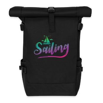 Sailing Segeln Boot Wassersport Freizeit - Rolltop Rucksack - Schwarz - Vorne