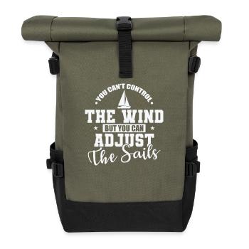 You can’t control the Wind Segeln Boot - Rolltop Rucksack - Olive/Schwarz - Vorne