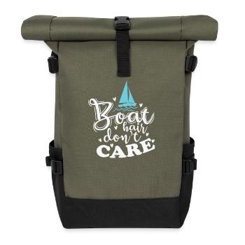 Boat Hair don’t care Segeln Boot Sport - Rolltop Rucksack - Olive/Schwarz - Vorne