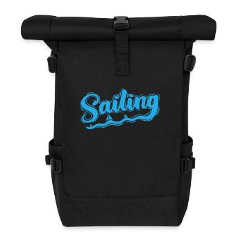 Sailing Segeln Boot Sport Wassersport - Rolltop Rucksack - Schwarz - Vorne