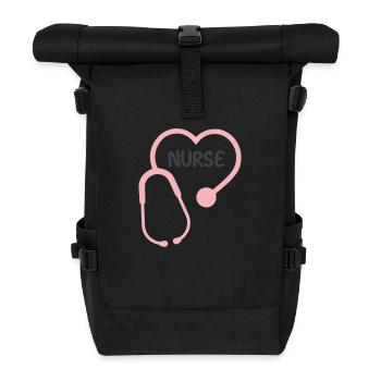 Krankenschwester - Rolltop Rucksack - Schwarz - Vorne
