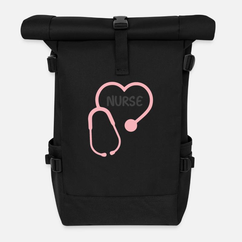 Infirmier - Sac à dos roll top - noir