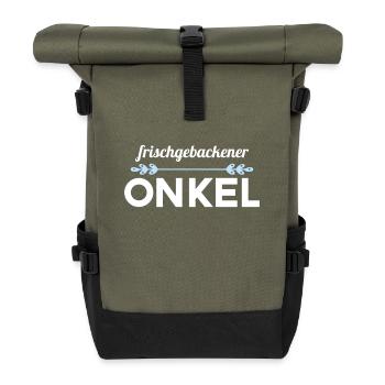 Stolzer frischgebackener Onkel witziges Onkel - Rolltop Rucksack - Olive/Schwarz - Vorne