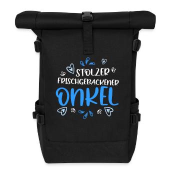 Stolzer frischgebackener Onkel witziges Onkel - Rolltop Rucksack - Schwarz - Vorne