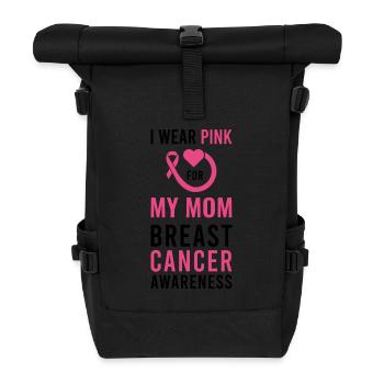 Ich trage Rosa für meine Mutter - Rolltop Rucksack - Schwarz - Vorne