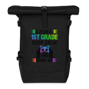 Niveau 1ST GRADE restez calme et jouez - Sac à dos roll top - noir - Devant