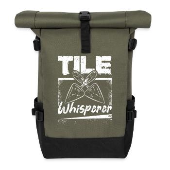 Flooring installer tile whisperer - Roll Top Backpack - olive/black - Front