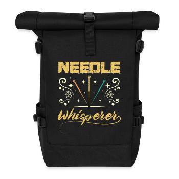 Chuchoteur d’aiguille acupuncteur - Sac à dos roll top - noir - Devant