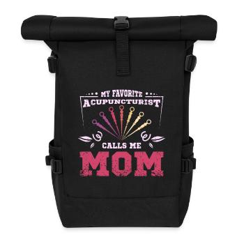 Mon acupuncteur préféré m’appelle maman - Sac à dos roll top - noir - Devant