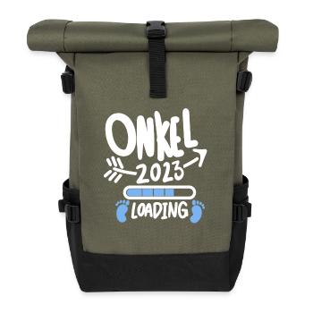 Onkel 2023 - Onkel werden - Onkel loading 2023 - Rolltop Rucksack - Olive/Schwarz - Vorne