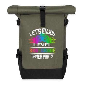 Niveau 3E GRADE : restez calme et continuez à jouer - Sac à dos roll top - olive/noir - Devant