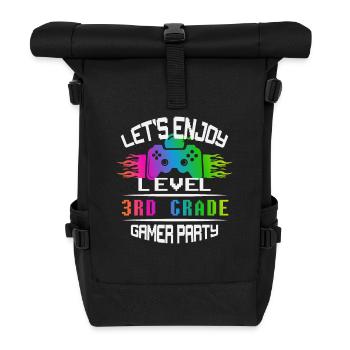 Level 3RD GRADE keep calm and game on - Rolltop Rucksack - Schwarz - Vorne
