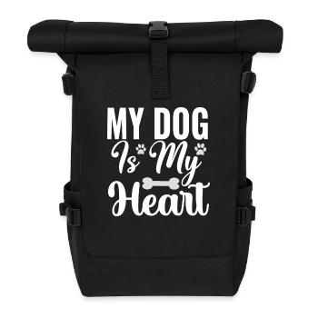 My dog is my heart - Roll Top Backpack - black - Front
