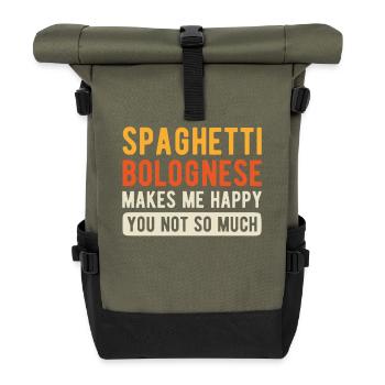Spaghetti Bolognese - Rolltop Rucksack - Olive/Schwarz - Vorne