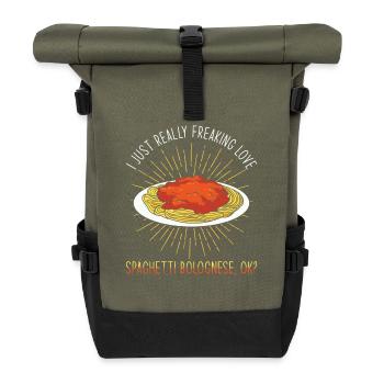 Spaghetti Bolognese - Rolltop Rucksack - Olive/Schwarz - Vorne