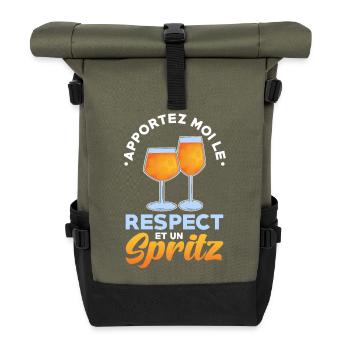Spritz Cocktail - Rolltop Rucksack - Olive/Schwarz - Vorne